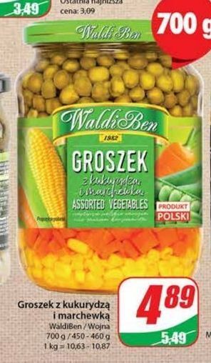 Dino Groszek z kukurydzą i marchewką waldiben oferta