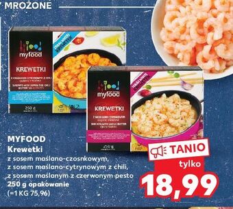 Kaufland Krewetki z sosem maślanym czerwonym pesto myfood oferta
