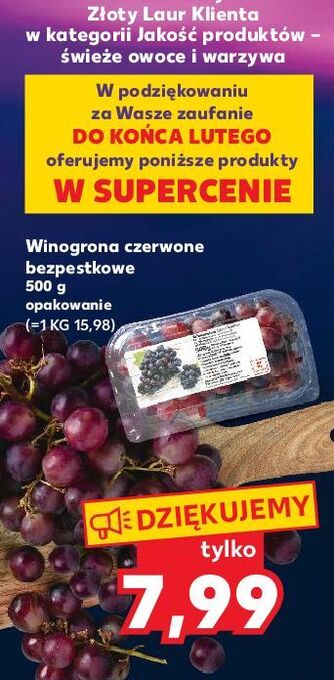 Kaufland Winogrona czerwone bezpestkowe oferta