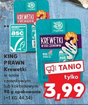 Kaufland Krewetki w sosie czosnkowym king prawn oferta