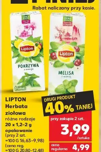 Kaufland Herbatka melisa z wiśnią lipton zioła świata oferta