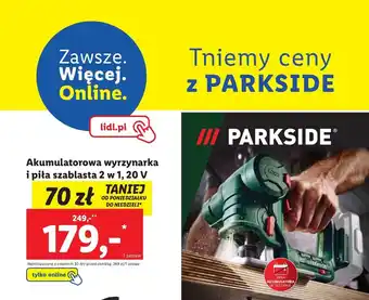 Lidl Wyrzynarka i piła szablasta 20 v parkside oferta