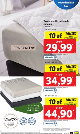 Lidl Prześcieradło z dżerseju gumką 180-200 x 200 cm oferta