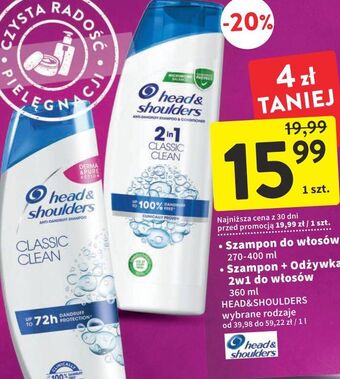 Szampon do włosów classic clean 2w1 head&shoulders