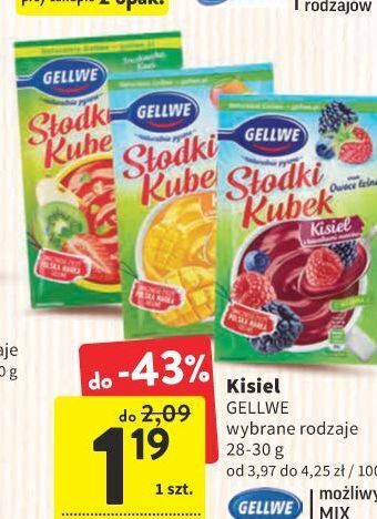 Intermarche Kisiel truskawka-kiwi*jabłko gellwe słodki kubek 3 owoce oferta