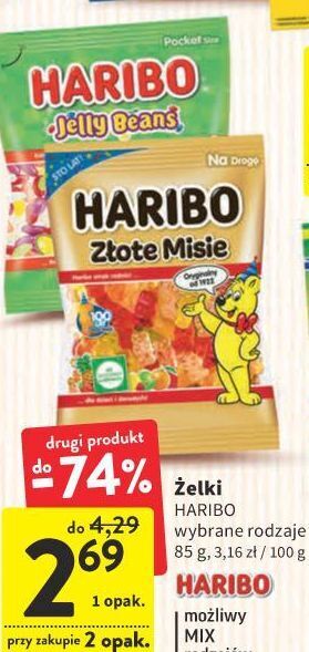Intermarche Żelki haribo złote misie oferta