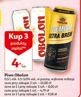 Auchan Piwo obolon premium oferta