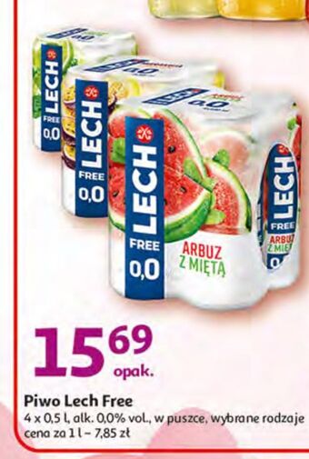 Auchan Piwo lech free limonka z miętą oferta