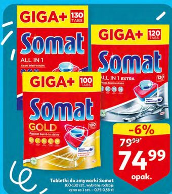 Auchan Tabletki do zmywarek giga+ somat all in 1 oferta