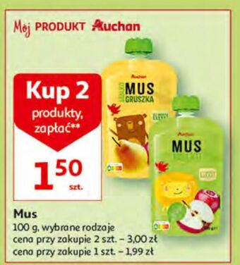 Auchan Mus jabłko-gruszka auchan oferta
