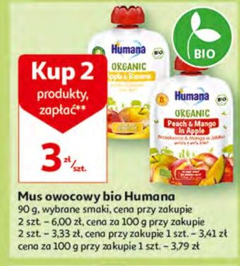 Auchan Mus jabłko-brzoskwinia-mango humana oferta