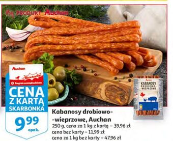 Auchan Kabanosy drobiowo-wieprzowe auchan różnorodne (logo czerwone) oferta