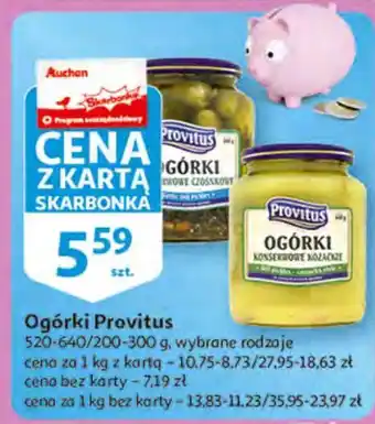 Auchan Ogórki konserwowe kozackie provitus oferta