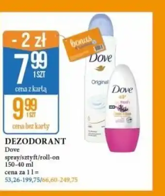 E.Leclerc Dezodorant Dove 40-150ml oferta