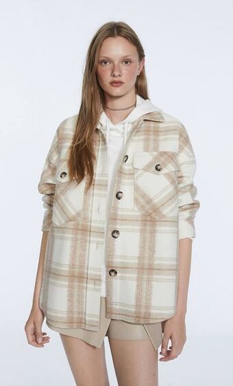 Stradivarius Mechata koszula wierzchnia w kratę oferta