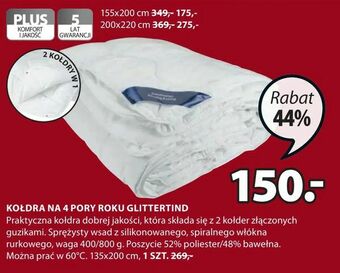 JYSK Kołdra na 4 pory roku glittertind oferta