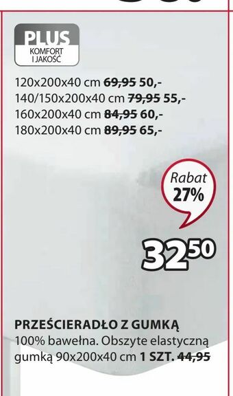 JYSK Prześcieradło z gumką oferta