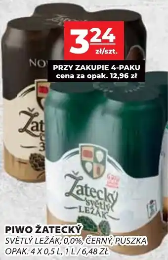 Top Market Žatecký Piwo světlý ležák, 0,0%, černý 4x0,5l oferta