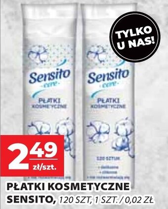 Top Market Sensito Płatki kosmetyczne 120szt. oferta