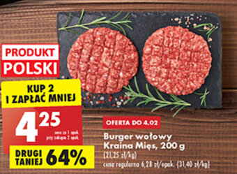 Biedronka Kraina Mięs Burger wołowy 200g oferta