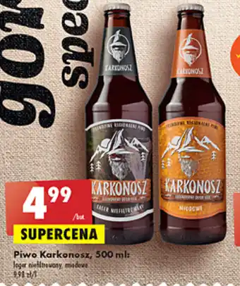 Biedronka Karkonosz Piwo 500ml lager, miodowe oferta