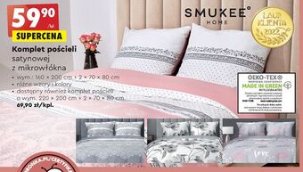 Biedronka Komplet pościeli satynowej rozm. 160 x 200 cm + 2 70 80 smukee home oferta