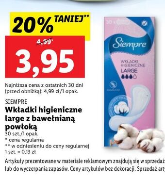 Lidl Wkładki large siempre oferta
