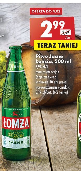 Biedronka Piwo łomża jasne (dawniej export) oferta