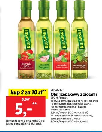 Lidl Olej pomidor czosnek bazylia kujawski ze smakiem oferta