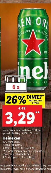 Lidl Piwo heineken oferta