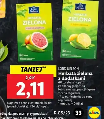 Lidl Herbata zielona o smaku opuncji figowej lord nelson oferta