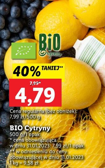 Lidl Cytryny bio organic oferta