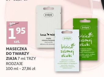 Auchan Maska oliwkowa kaolinowa oczyszczająco-ściagająca ziaja liście zielonej oliwki oferta
