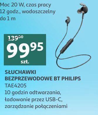Auchan Słuchawki bezprzewodowe tae4205 philips oferta