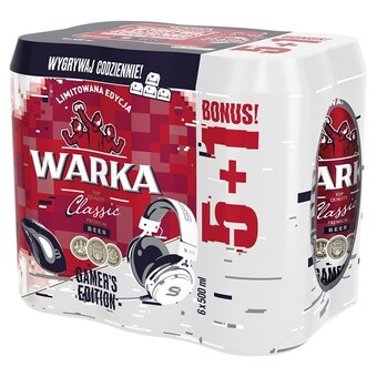Warka classic piwo jasne 6 x 500 ml