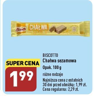 ALDI Chałwa sezamowa waniliowa biscotto oferta