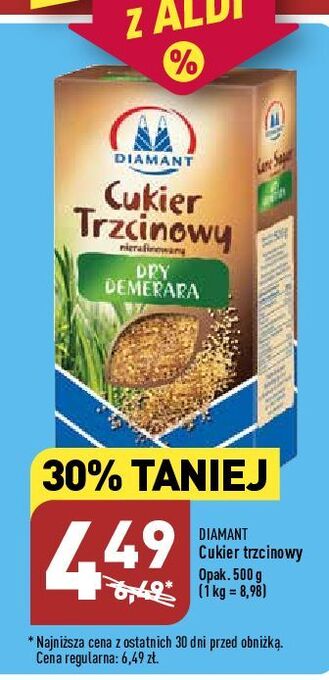 ALDI Cukier trzcinowy dry demerara diamant oferta