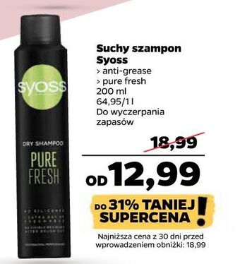 Suchy szampon do włosów syoss pure fresh