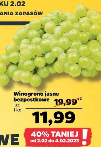 Netto Winogrona jasne bezpestkowe oferta