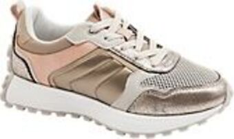 Deichmann Beżowo-złote sneakersy damskie oferta