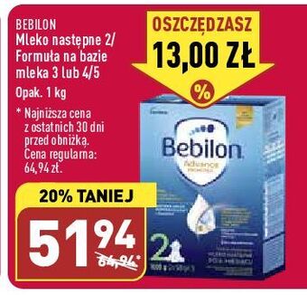 ALDI Mleko 4 bebilon advance pronutra oferta