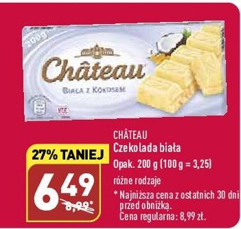 ALDI Czekolada biała z kokosem chateau oferta