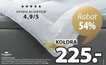 JYSK Kronborg Kołdra Fjelldal luksusowa kołdra w poszyciu ze 100% poliestrowego mikrowłókna z warstwą aloesu. Miękki i lekki wsad. oferta