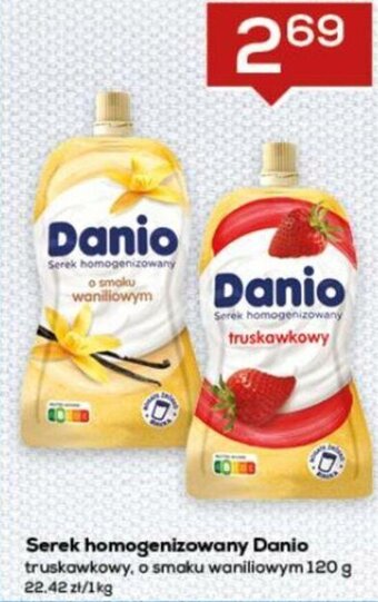 Lewiatan Danio Serek homogenizowany truskawkowy, o smaku waniliowym 120g oferta