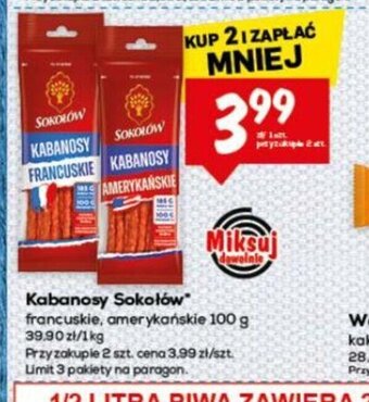 Lewiatan Sokołów Kabanosy 100g oferta