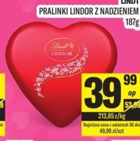 TomiMarkt Lindt lindor praliny z czekolady mlecznej z nadzieniem 50 g oferta