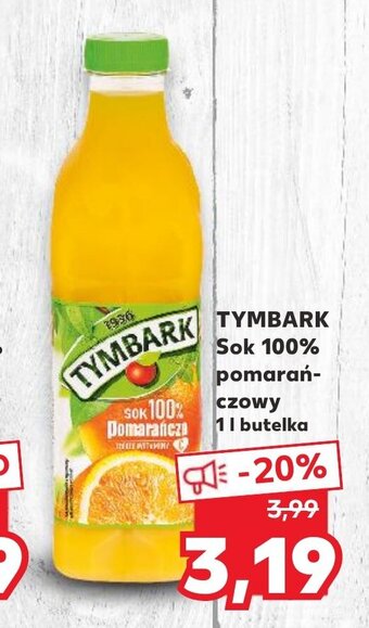 Kaufland Tymbark Sok 100% pomarańczowy 1l oferta