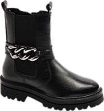 Deichmann Czarne botki damskie ozdobione łańcuszkiem oferta