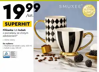 Biedronka Kubek z porcelany ze złotym zdobieniem 535 ml smukee oferta