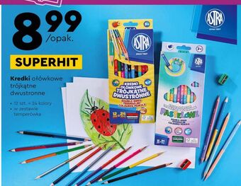 Biedronka Kredki ołówkowe trójkątne dwustronne astra oferta